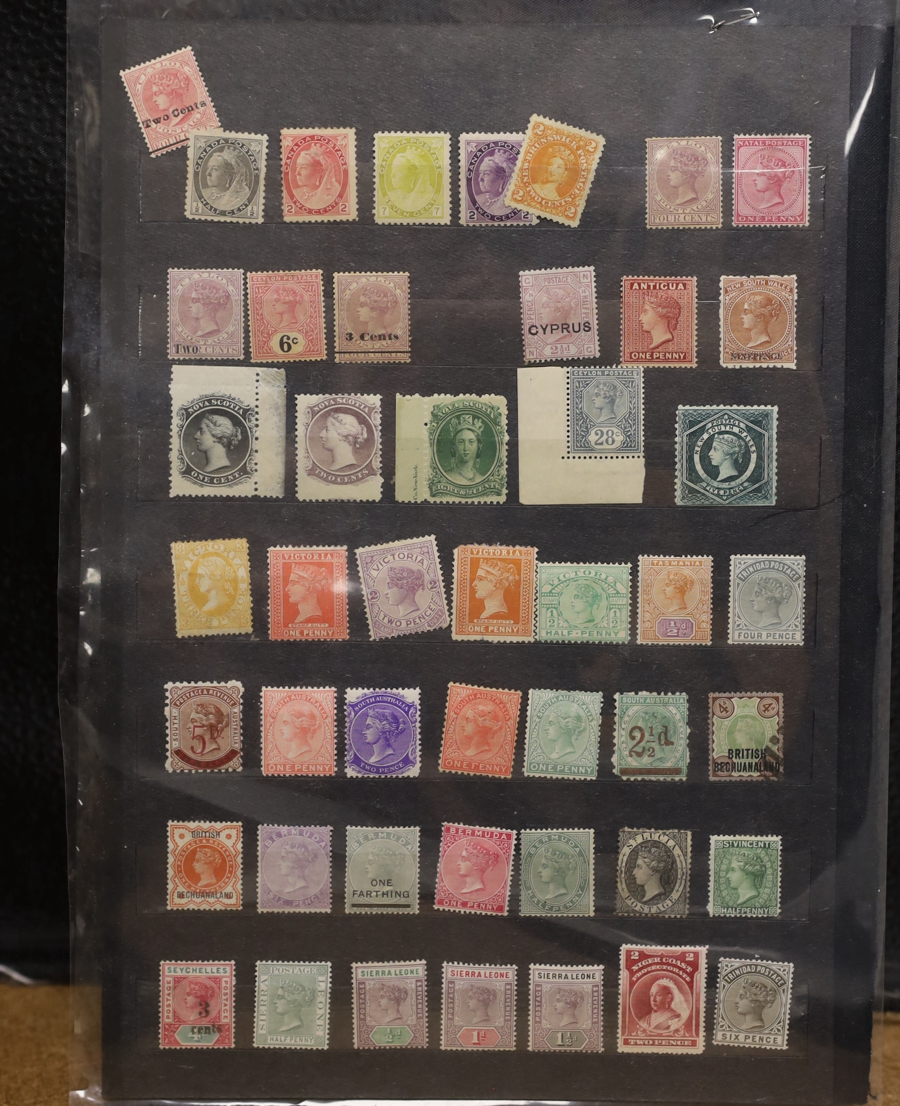 One hundred and nintey mint-mounted Victorian stamps